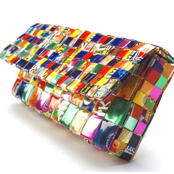 Ecoist Handbags - Ecoist Recycled Candy Wrapper Clutch Handmade in Peru
